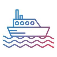 Ferry Boat Line Gradient Icon vector