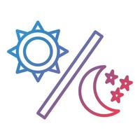 Day and Night Line Gradient Icon vector
