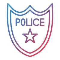 icono de gradiente de línea de placa de policía vector