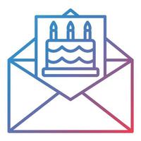 Birthday Invite Line Gradient Icon vector