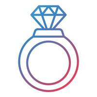 icono de gradiente de línea de anillo de diamante vector