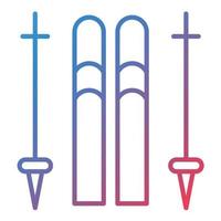 Ski Sticks Line Gradient Icon vector
