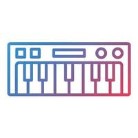 icono de degradado de línea de teclado de piano vector