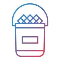 Ice Bucket Line Gradient Icon vector