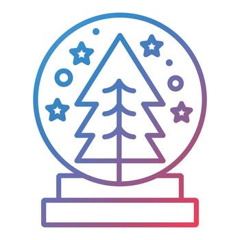 Snow Globe Line Gradient Icon vector