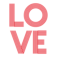 Love Lettering Typography on Transparent Background png