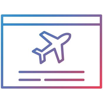 Flight Information Line Gradient Icon vector