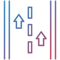 Runway Line Gradient Icon vector