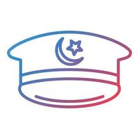 Military Hat Line Gradient Icon vector