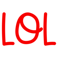 Hand drawn Lol lettering on Transparent Background png