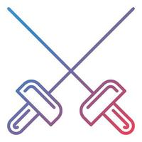 Fencing Sports Line Gradient Icon vector