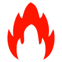 Hand drawn flame silhouette on Transparent Background png