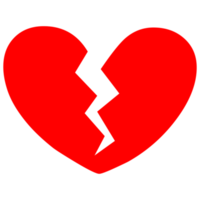 gebrochenes Herzsymbol auf transparentem Hintergrund png
