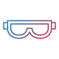 icono de gradiente de línea de gafas de esquí vector