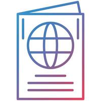 icono de gradiente de línea de pasaporte vector