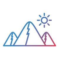 Mountains Line Gradient Icon vector