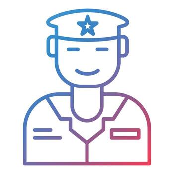 Army Pilot Line Gradient Icon vector