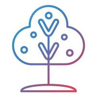 icono de gradiente de línea de rama de árbol vector