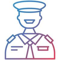 Captain Line Gradient Icon vector