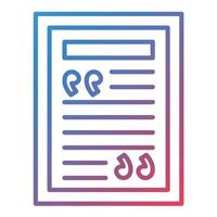 Quotes Line Gradient Icon vector