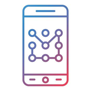 Mobile Pattern Lock Line Gradient Icon vector