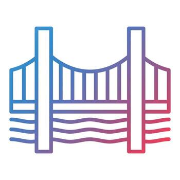 Bridge Line Gradient Icon vector
