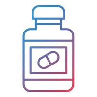 Pills Bottle Line Gradient Icon vector