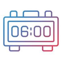 icono de gradiente de línea de reloj digital vector