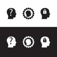 set of head icons isolated on white background vector