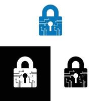 cyber security padlock key icon vector