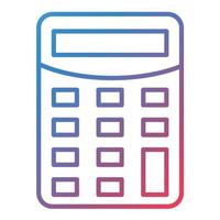 icono de gradiente de línea de calculadora vector