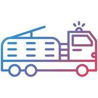 Ladder Truck Line Gradient Icon vector