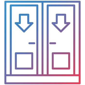 icono de gradiente de línea de puerta de salida vector