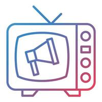 TV Commercial Line Gradient Icon vector