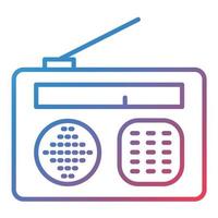 Radio Line Gradient Icon vector