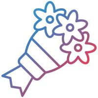 Flower Bouquet Line Gradient Icon vector