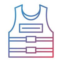 Bullet Proof Vest Line Gradient Icon vector