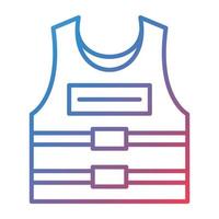 Bullet Proof Vest Line Gradient Icon vector