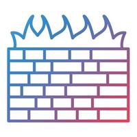 Computer Firewall Line Gradient Icon vector