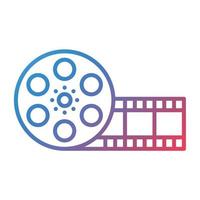 Film Reel Line Gradient Icon vector