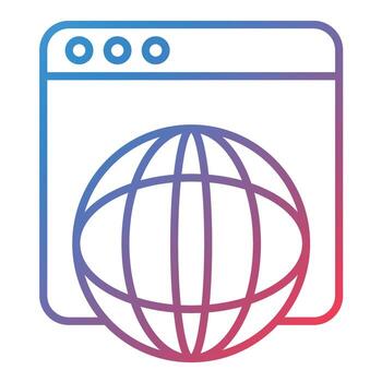 icono de gradiente de línea de internet vector