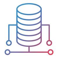 Database Line Gradient Icon vector
