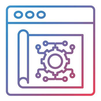 icono de gradiente de línea de creación de prototipos vector