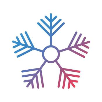 icono de gradiente de línea de copo de nieve vector