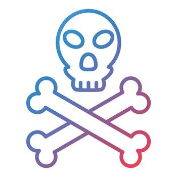 jolly roger icono de gradiente de línea vector