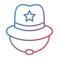 Cowboy Hat Line Gradient Icon vector