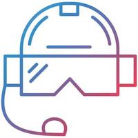 Pilot Helmet Line Gradient Icon vector