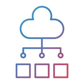 Cloud Connection Line Gradient Icon vector