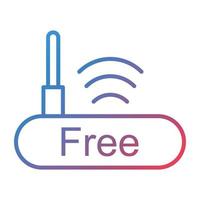 Free Wifi Line Gradient Icon vector