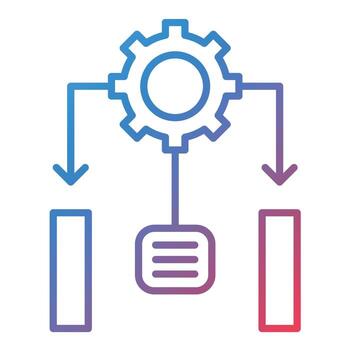 Process Line Gradient Icon vector